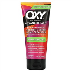 Oxy Skin Care, Успокаивающий крем для очищения от акне с пребиотиками, максимальная сила действия, 148 мл (5 жидк. Унций)