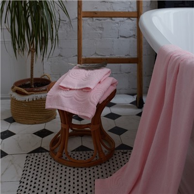 Полотенце махровое Love Life Border, 30х60 см, цвет розовый, 100% хлопок, 380 гр/м2