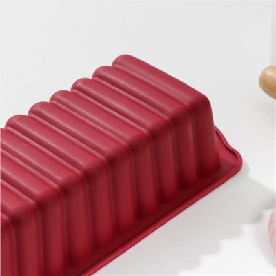 Форма для выпечки Доляна «Рулет», силикон, 27×11 см, цвет бордовый