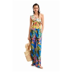 Tropical wide-leg trousers