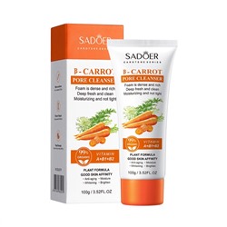 Очищающая пенка для лица на основе органической моркови Sadoer B-Carrot 100мл