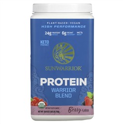 Sunwarrior, Warrior Blend Protein, органический растительный продукт, ягоды, 750 г (1,65 фунта)