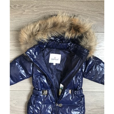 М. 260 Комбинезон Moncler лаковый синий (80)