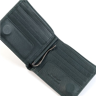 Маленький женский кожаный кошелек на магнитной кнопке с зажимом VerMari 9939-1806 Грин