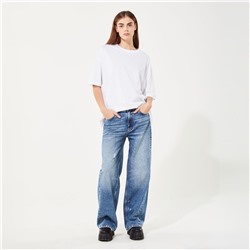 Jeans - corte ancho - 100% algodón - azul denim