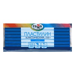 Пластилин 1 цвет, 250 гр, цвет синий, полиэтиленовая упаковка Классический Гамма 270818_05