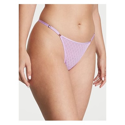 Icon by Victoria's Secret Lace Adjustable String Thong Panty in Icon