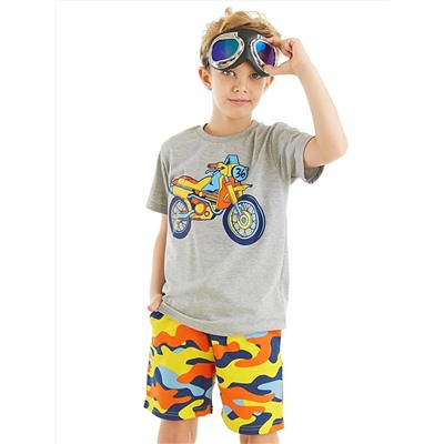 MSHB&G Мотоциклетный комплект с камуфляжной футболкой и шортами для мальчиков