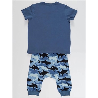 MSHB&G Комплект с футболкой и шортами-капри для мальчика с камуфляжным рисунком акулы