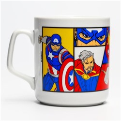 Кружка керамическая, синий, 350 мл "Капитан Америка", Мстители