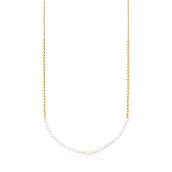 Collar Gloss - plata bañada en oro amarillo de 18 kt - perla cultivada de agua dulce