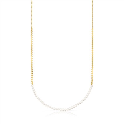 Collar Gloss - plata bañada en oro amarillo de 18 kt - perla cultivada de agua dulce