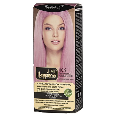 HAIR Happiness Стойкая крем-краска для волос  тон № 10.9 Очень светлый розовый блондин