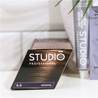 Стойкая крем-краска волос Studio Professional "3D Holography", тон 6.4 шоколад, 115 мл