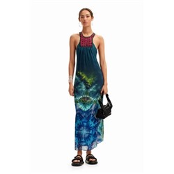 Long arty tie-dye dress