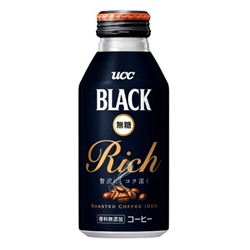 UCC BLACK RICH Unsweetened Бодрящий кофейный напиток 0 калорий крепкий насыщенный вкус БЕЗ САХАРА, 375 гр