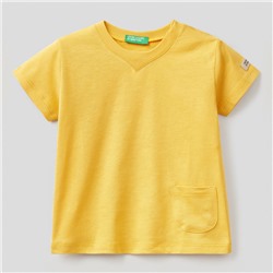 T-Shirt - 100% Baumwolle - aus Jersey-Stoff - Muster - gelb