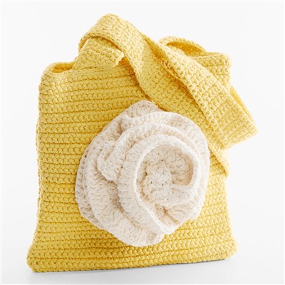 Borsa crochet fiore Jandri - giallo