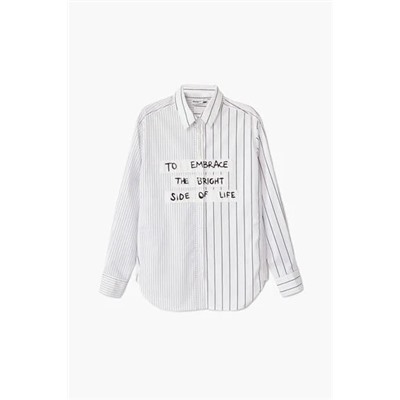 Striped shirt with phrase