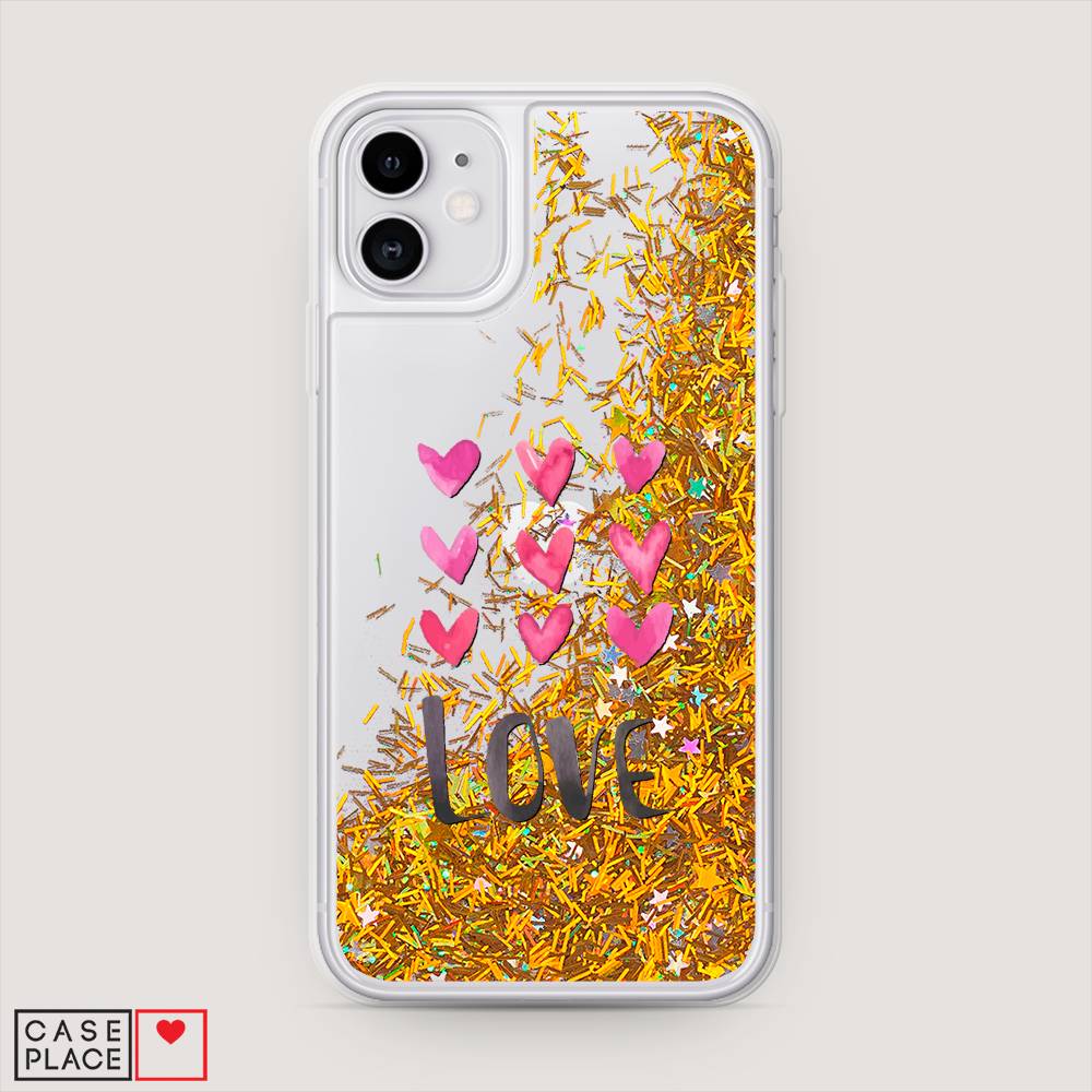 Жидкий чехол с блестками Love нарисованные сердечки на iPhone 11 купить,  отзывы, фото, доставка - КАПУСТА │ Совместные покупки Краснодар,  Краснодарски