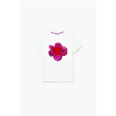 Flower illustration T-shirt