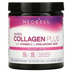 NeoCell, Super Collagen Plus, коллаген с витамином C и гиалуроновой кислотой, 195 г (6,9 унции)