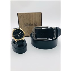 Подарочный набор для мужчины ремень, часы и коробка 2020577