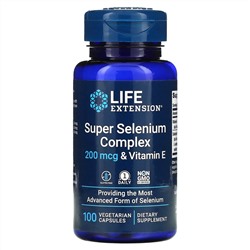 Лайф Экстэншн, суперкомплекс селена с витамином E, 200 мкг, 100 вегетарианских капсул