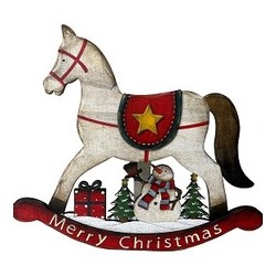 Лошадка-качалка рождественская (дерево)