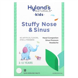 Hyland's Naturals, таблетки для детей при заложенности носа и носовых пазух, от 2 до 12 лет, 50 быстрорастворимых таблеток