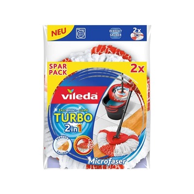 Vileda Wischmop Ersatzkopf Turbo 2in1 Easy Wring & Clean, 2-teilig