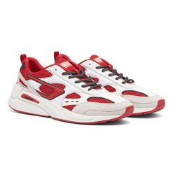 Sneakers Serendipity - logo - blanco y rojo - Suela: 4.5 cm