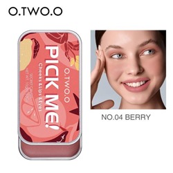 Матовый крем для румян 3в1 O.TWO.O Pick Me 10г (№04 Berry)