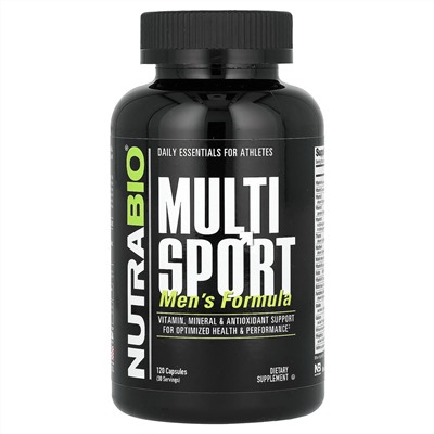 NutraBio, MultiSport, добавка для мужчин, 120 капсул V-Cap