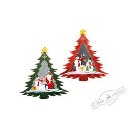 Панно "Елочка" с рождественским рисунком асс. из 2-х (мет/стекло)