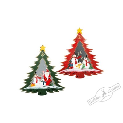 Панно "Елочка" с рождественским рисунком асс. из 2-х (мет/стекло)