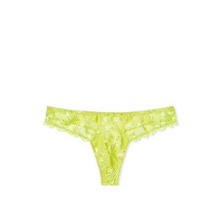 Satin Ziggy Glam Floral Embroidery Thong Panty
