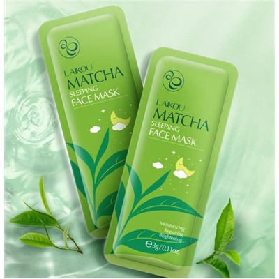 55% Ночная маска для лица с экстрактом чая Matcha,гиалуроновой кислотой и никотинамидом, 3 гр.