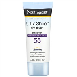 Neutrogena, Ultra Sheer Dry Touch, солнцезащитное средство, SPF 55, 88 мл (3 жидк. Унции)