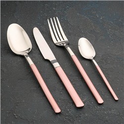 Набор столовых приборов из нержавеющей стали Magistro «Версаль», 4 предмета, цвет ручек розовый