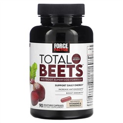 Force Factor, Total Beets, формула суперфуда из свеклы, 90 растительных капсул