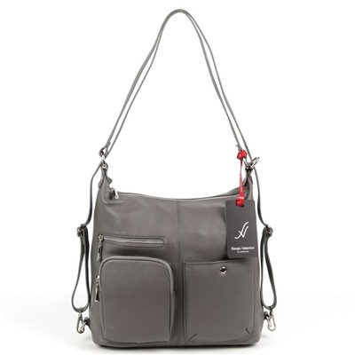 Женская кожаная сумка-рюкзак Sergio Valentini SV-90121 Грей