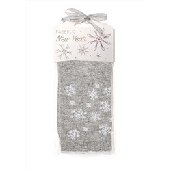 Носки из шерсти в новогодней упаковке «Снежинки», серые