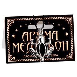 AM062 Аромамедальон открывающийся Лягушка 3,3см цвет серебр.