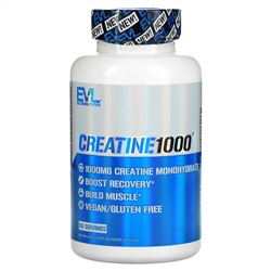 EVLution Nutrition, Creatine1000, креатин, 500 мг, 120 растительных капсул