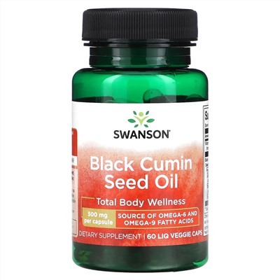 Swanson, Масло семян черного тмина, 500 мг, 60 растительных капсул
