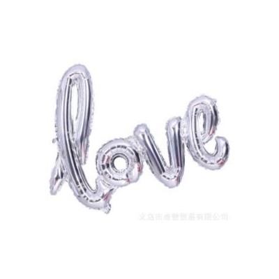 Фольгированная фигура "LOVE" 104x67см / Серебро