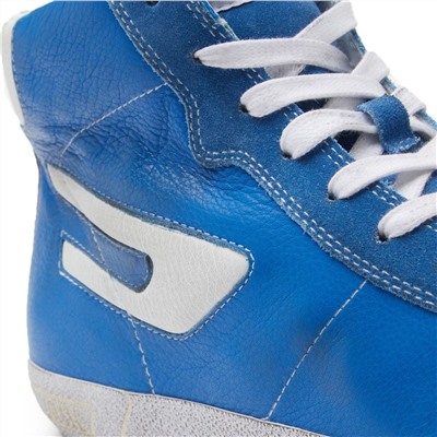 Sneakers altas - cuero - azul claro y blanco
