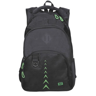 Молодежный рюкзак MERLIN F502 черно-зеленый