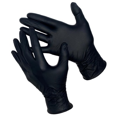 DELTAGRIP Slim SN Total Black, Чёрные нитриловые перчатки